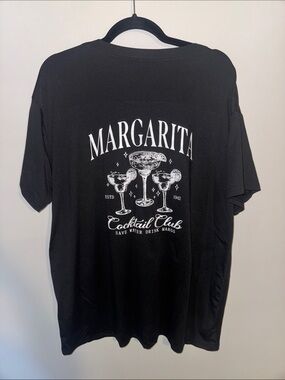 SHEIN Margarita Cocktail Club Graphic Tee - Black